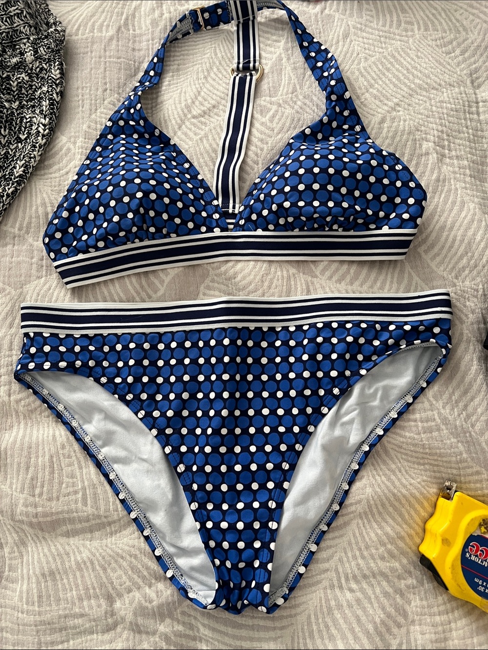 Blue Polka Dot Two-Piece Bikini
